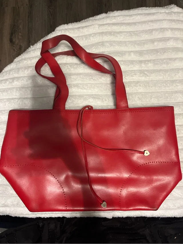 Furla Made In Italy Red Leather Tote Bag Large Shoulder Purse in red Leather from Poshmark