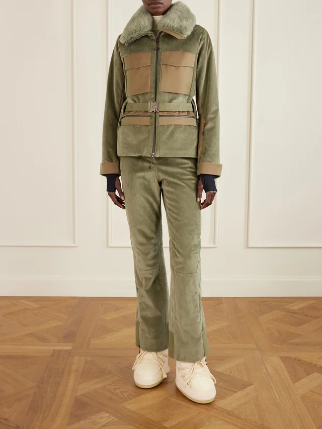 SEASE Altai plush-trimmed cotton-blend corduroy down ski jacket in Green, photo 2 of 2 from NET-A-PORTER (Canada)