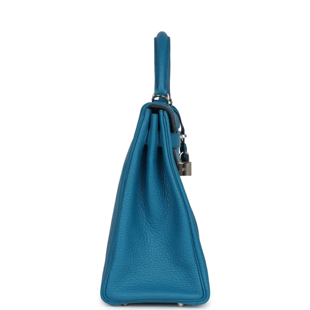 Hermès Kelly Retourne 32 Cobalt Clemence Palladium Hardware in Clemence leather from Madison Avenue Couture, photo 3 of 9