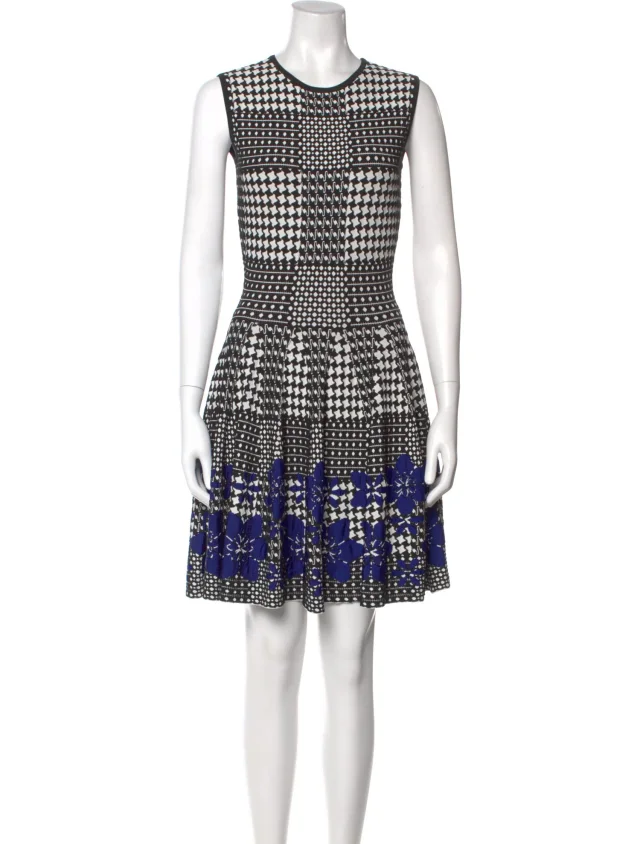 Alexander McQueen Printed Mini Dress in black from The RealReal