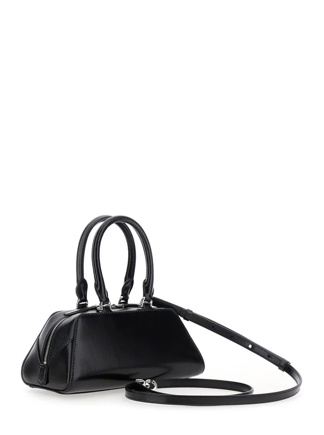 Givenchy 'Antigona East West' Black Mini Handbag with Adjustable and Removable Shoulder Strap and Logo Lettering on the Front in Leather Woman in Black 100% Calf, photo 6 of 14 from Gaudenzi Boutique