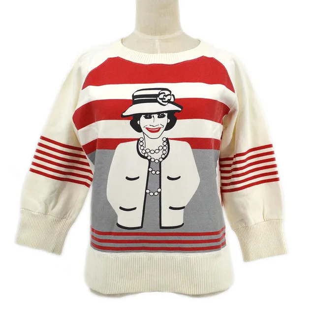 Chanel 2001 Mademoiselle print sweatshirt #42 in Resin from AMORE Vintage Tokyo