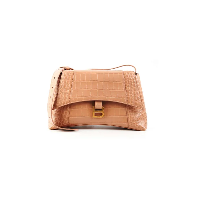 Balenciaga Soft Hourglass Bag Beige Medium Size in Beige Calfskin from The Purse Affair