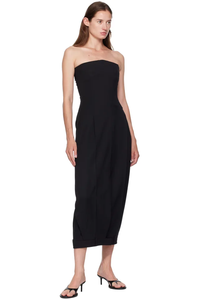VETEMENTS Black Upside-Down Tailored Pantadress Maxi Dress, photo 4 of 4 from SSENSE