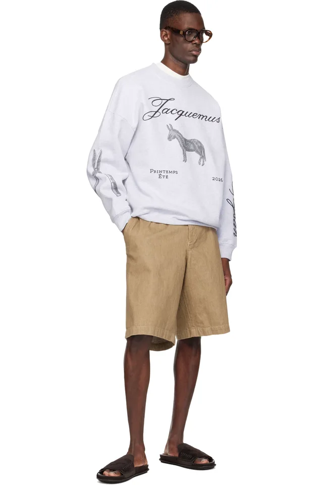 JACQUEMUS Gray 'The Âne' Sweatshirt, photo 4 of 4 from SSENSE