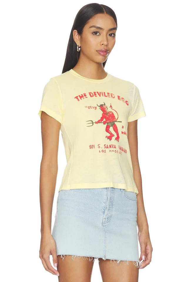 DAYDREAMER The Deviled Egg Burnout Vintage Tee in Poppy Yellow, photo 2 of 4 from REVOLVE (Canada)