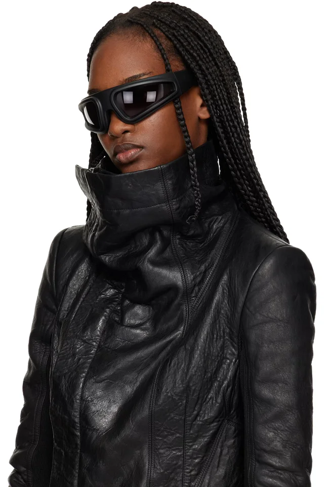 Rick Owens Black Temple Ryder Sunglasses, photo 4 of 4 from SSENSE