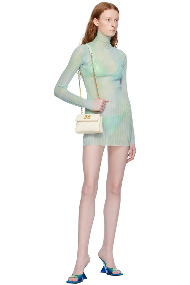 Off-White Blue Tie-Dye Minidress, photo 4 of 4 from SSENSE
