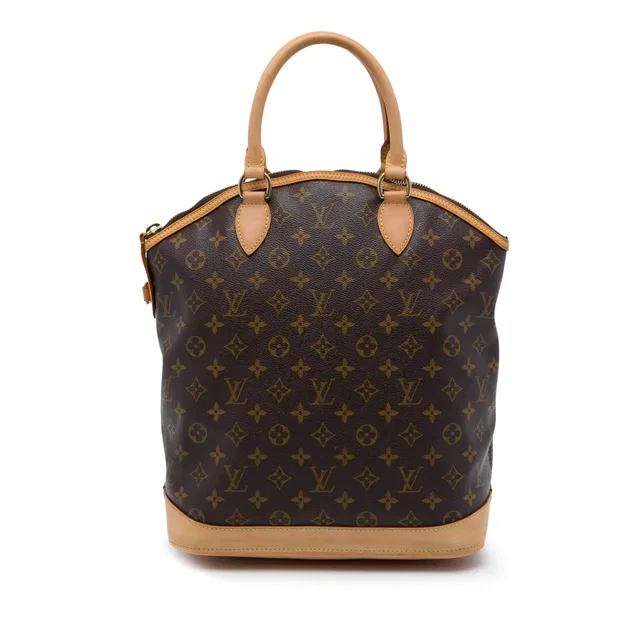 Brown Louis Vuitton Monogram Lockit Vertical Handbag in Brown Coated canvas from Designer Revival