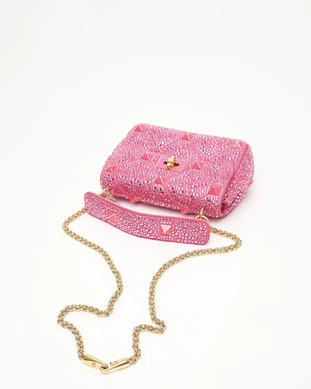 Valentino Garavani Medium Crystal Embellished Roman Stud Bag in Suede from A Retro Tale, photo 4 of 10