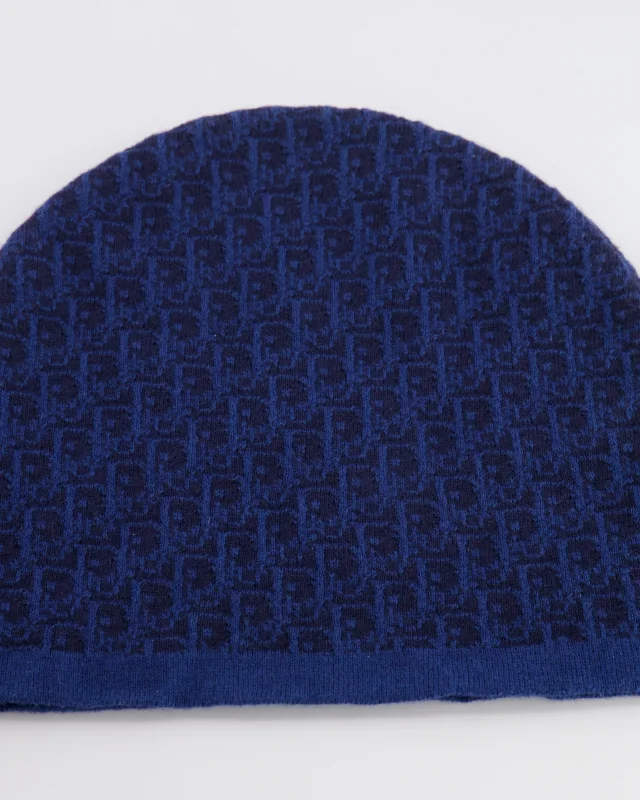 Kids Blue Dior Oblique Logo Wool Beanie Size 5-8 years in Blue Wool from Sellier, photo 3 of 4