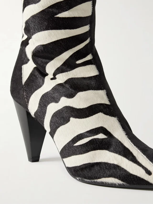 KHAITE Harvey suede and zebra-print calf hair over-the-knee boots in zebra print 100% Leather, photo 4 of 4 from NET-A-PORTER (Canada)