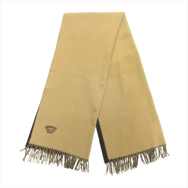 Hermès Double Face Cashmere Reversible Large Shawl Scarf Black Beige in Black Cashmere from The Reluxe