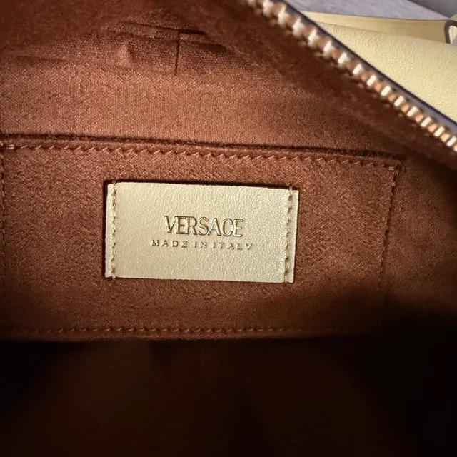 Versace Tag Nappa Bowling Bag in yellow Nappa leather from Poshmark, photo 13 of 15