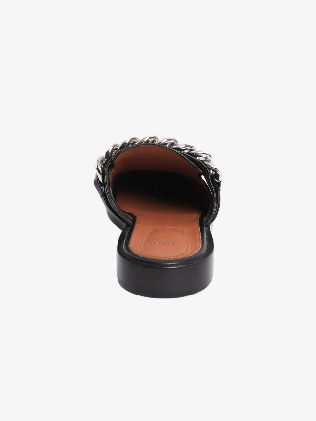 Givenchy Black chain-link flat mules - size EU 39 in Black Leather from Sign of the Times, photo 4 of 7