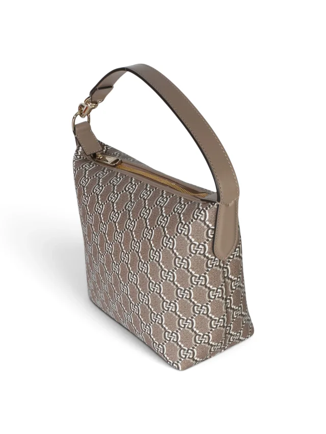 Gucci Taupe GG Shadow Monogram Canvas Super Mini Ophidia Hobo in Taupe Coated canvas from Season 2 Consign, photo 2 of 8