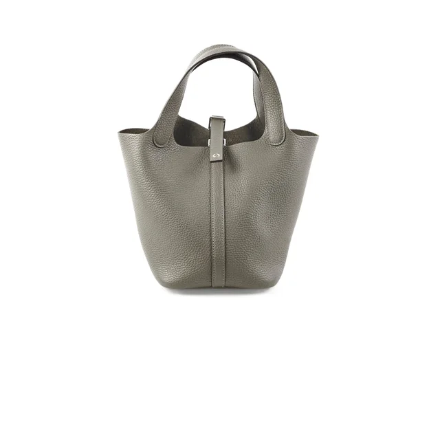 Hermès Picotin 18 Clemence Gris Meyer - D Stamp in Grey Clemence leather from The Purse Affair