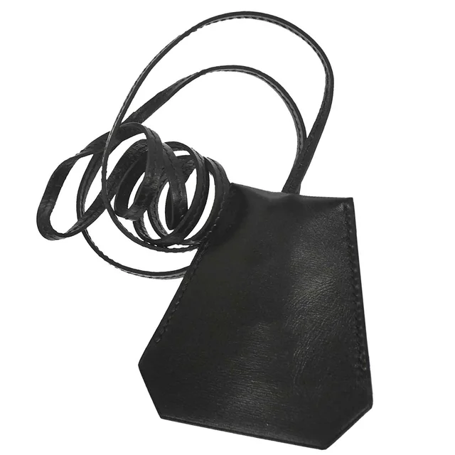 Hermès by Margiela Black Box Calf Clochette Necklace Pendant in Black Box leather from AMORE Vintage Tokyo