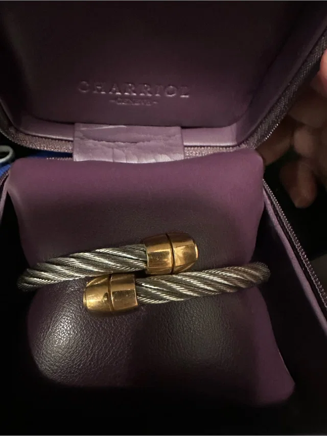 Charriol Celtic Two-Tone Cable Cuff Bracelet - Silver Cable With Gold End Caps in silver|gold|gray from Poshmark