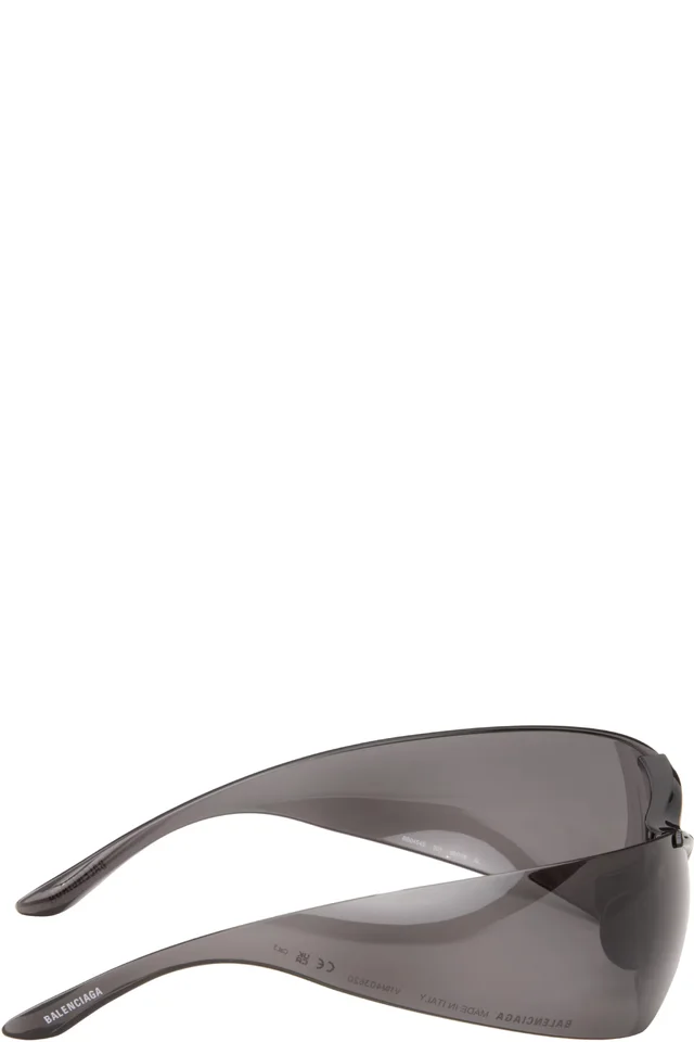 Balenciaga Black Afterhour Oval Sunglasses, photo 2 of 4 from SSENSE