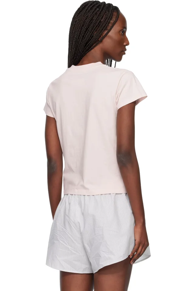 MM6 Maison Margiela Pink Numeric Cotton T-shirt, photo 3 of 4 from SSENSE
