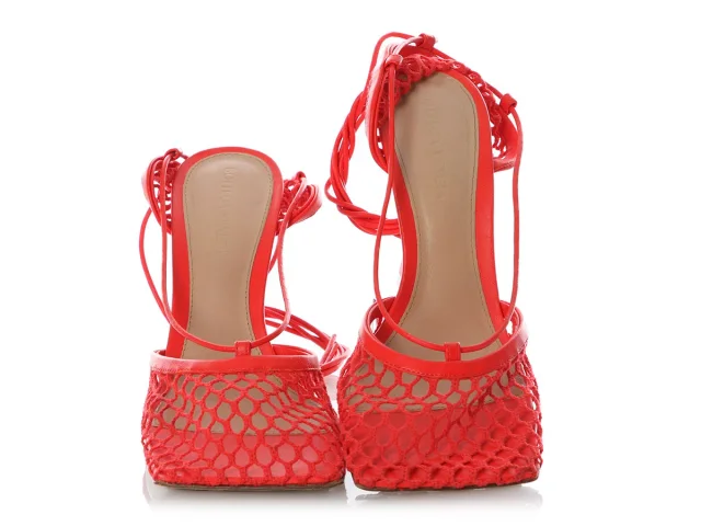 Bottega Veneta Red Mesh Pumps in Red Leather from Ann's Fabulous Finds, photo 2 of 6