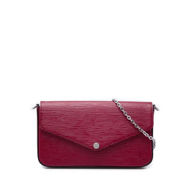 Red Louis Vuitton Epi Pochette Felicie Crossbody Bag in Red Leather from Designer Revival