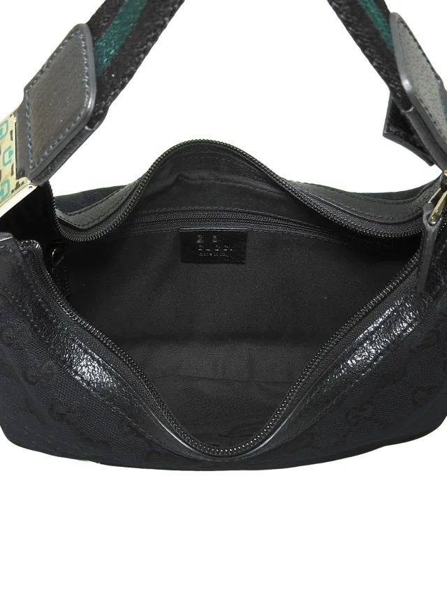 Gucci Canvas GG pattern one-shoulder bag, black from VINTAGE QOO TOKYO, photo 5 of 10