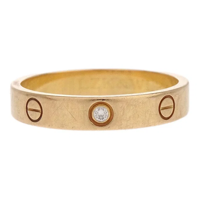 Cartier Mini Love Ring 750 QF3764 Diamond #60 #59 Jewelry from AMORE Vintage Tokyo