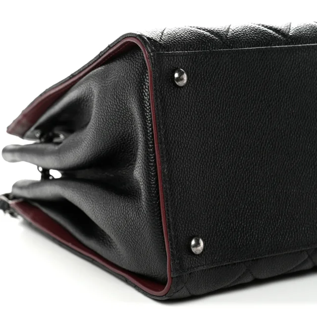 Chanel Caviar Quilted Large CC Accordion Shopping Bag Black in Black Caviar leather from FASHIONPHILE, photo 8 of 12