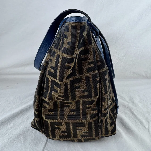 Fendi Small Zucca Shopping Tote Bag in Calfskin leather, Metal, zucca canvas from Reowned, photo 6 of 11