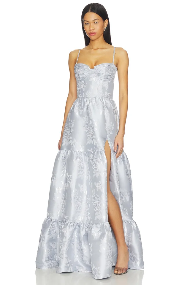 V. Chapman Lucetta Dress in Icelandic Blue Baroque Floral, photo 3 of 5 from REVOLVE (Canada)