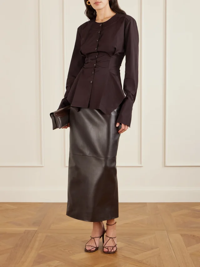 LIBEROWE Lavinia cotton-poplin peplum blouse in Purple, photo 2 of 2 from NET-A-PORTER (Canada)