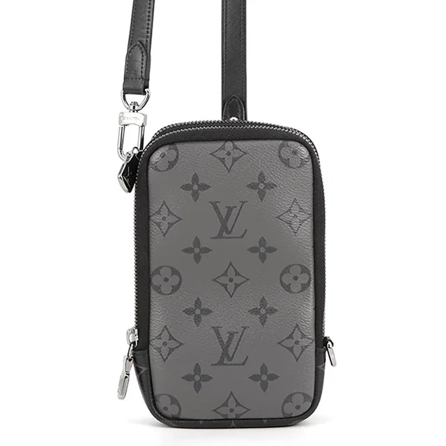 Louis Vuitton Eclipse Reverse Double Phone Pouch NoirM69534 Monogram Eclipse Reverse from GALLERY RARE