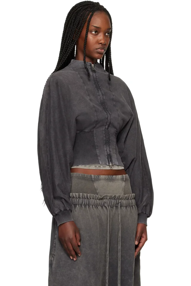 KNWLS Black Haze Zip-Up Sweatshirt, photo 2 of 4 from SSENSE