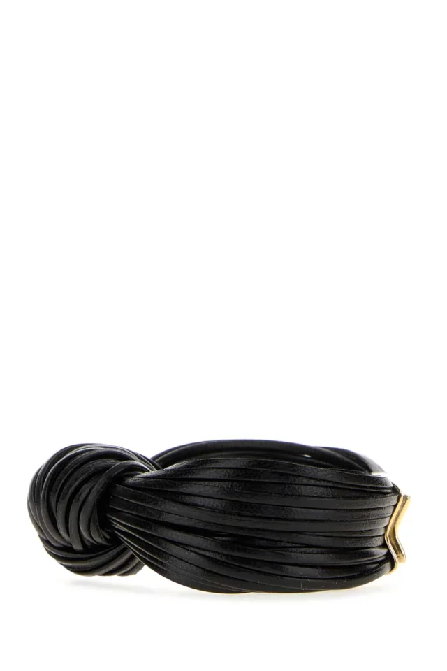 Bottega Veneta Knotted Leather Bracelet — Black Bracelets in Black Leather from HEWI, photo 2 of 2