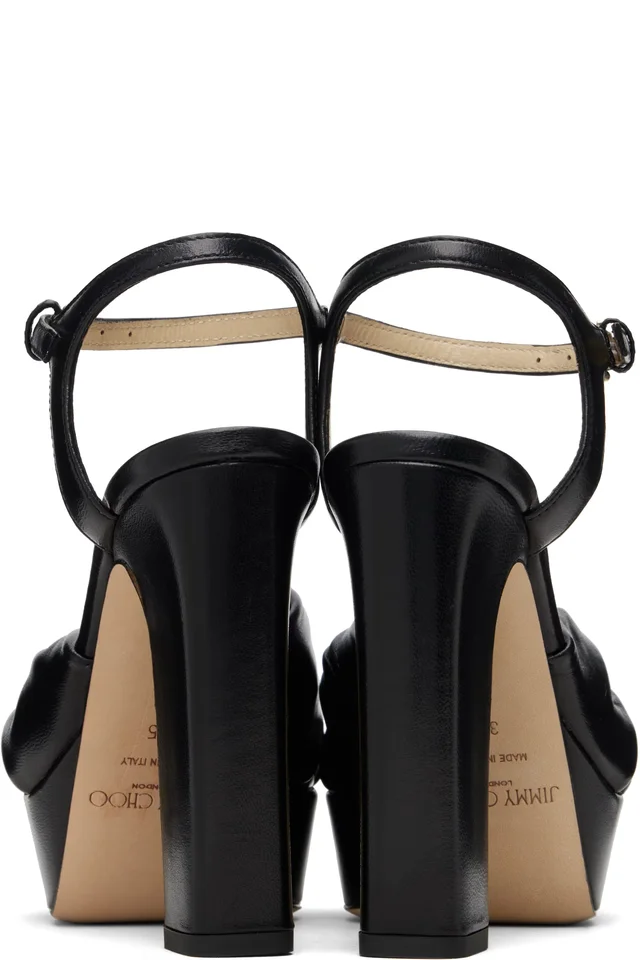Jimmy Choo Black Heloise 120 Platform Sandals, photo 2 of 5 from SSENSE