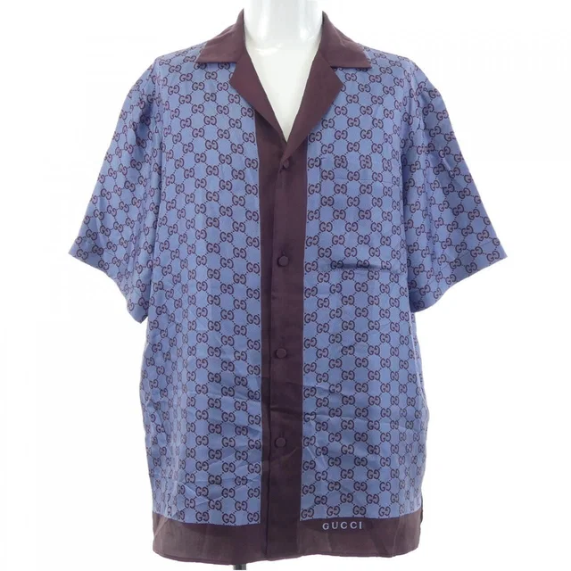 Gucci GG Short Sleeve Shirt in Silk from The Reluxe