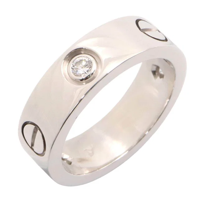 Cartier Love Au750 White Gold Diamond Ring Size 11 in White from LuxUness