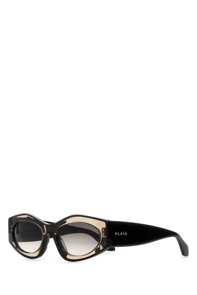 Alaïa Newness Black Acetate Sunglasses — Exterior in Black from HEWI