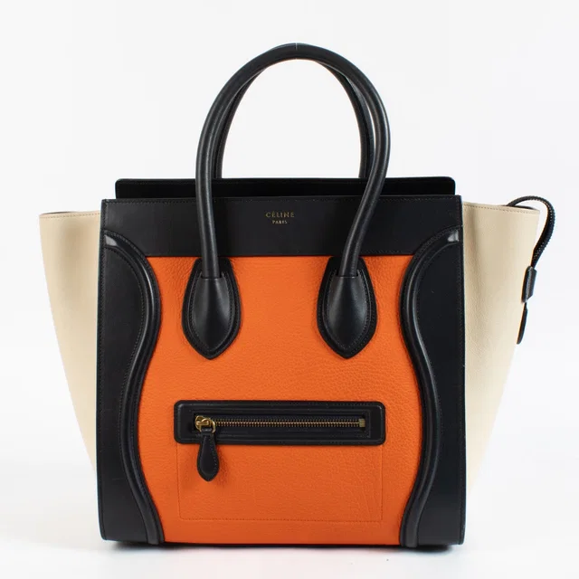 Celine Tri-Color Mini Luggage Bag in Leather from Labellov