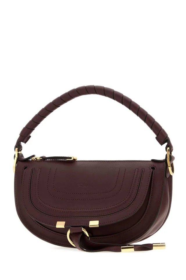 Chloé Leather Curved Top Handle Shoulder Bag — Brown in Brown Leather from HEWI, photo 2 of 2