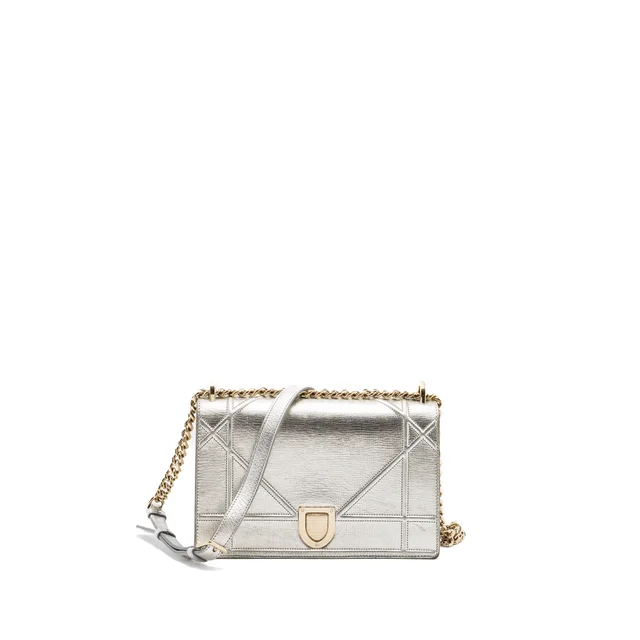 Dior Diorama Bag Goatskin Metallic Silver LGHW in Silver Goatskin from EMIER