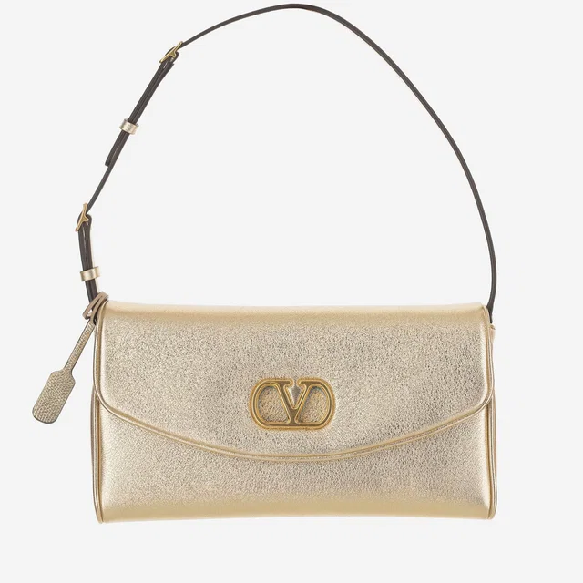 Valentino Garavani Devain Shoulder Bag — Gold Leather in Gold Leather from HEWI