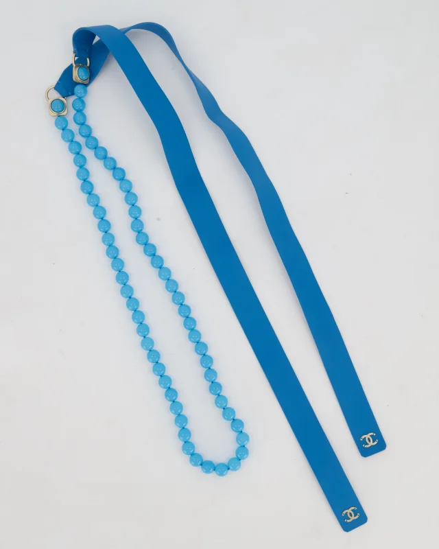 Chanel Beaded CC Belt in Blue Leather from Sellier, photo 3 of 4