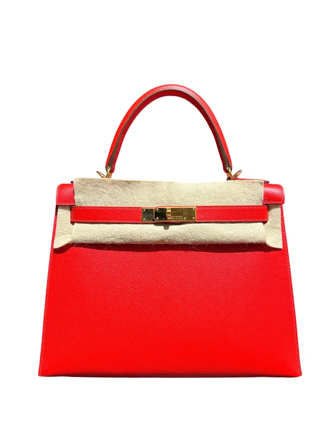 Hermès Kelly Rouge De Coeur Epsom Bag in Red Epsom leather from Luxury Promise