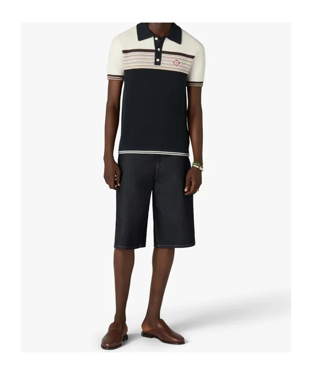 Casablanca Striped Knitted Polo Shirt, photo 5 of 6 from SENSER