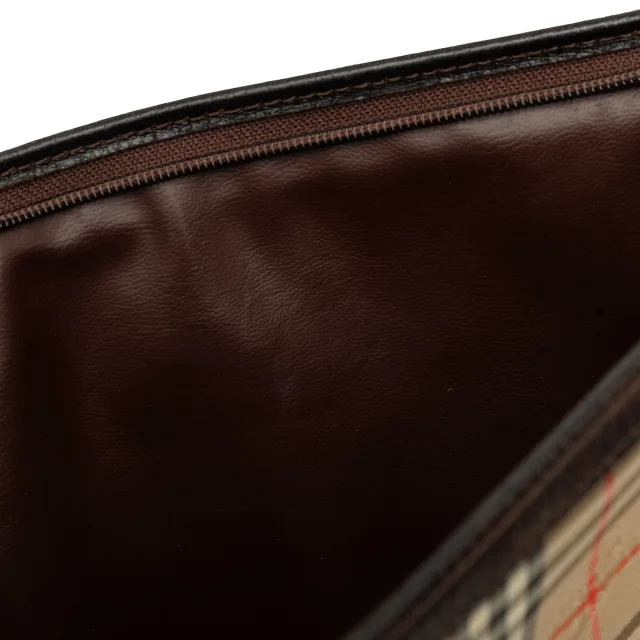 Beige Burberry Haymarket Check Canvas Clutch in Beige Canvas from Designer Revival, photo 6 of 10