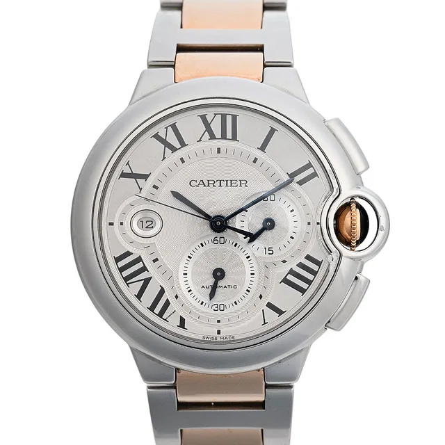 Cartier Ballon Bleu Chronograph W6920063 Automatic Silver in Blue from VINTAGE QOO TOKYO