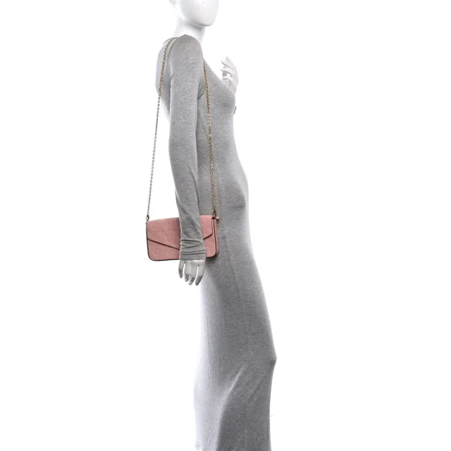 Louis Vuitton Empreinte Pochette Felicie Chain Wallet Rose Poudre in Pink Calfskin from FASHIONPHILE, photo 2 of 12